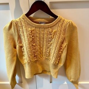 Habitual Girls Cropped Sweater - Size 10 - Mustard Yellow Color